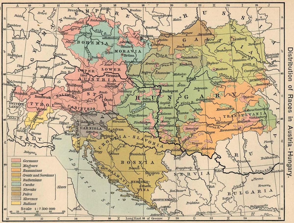 Austrija Mađarska karta 1900