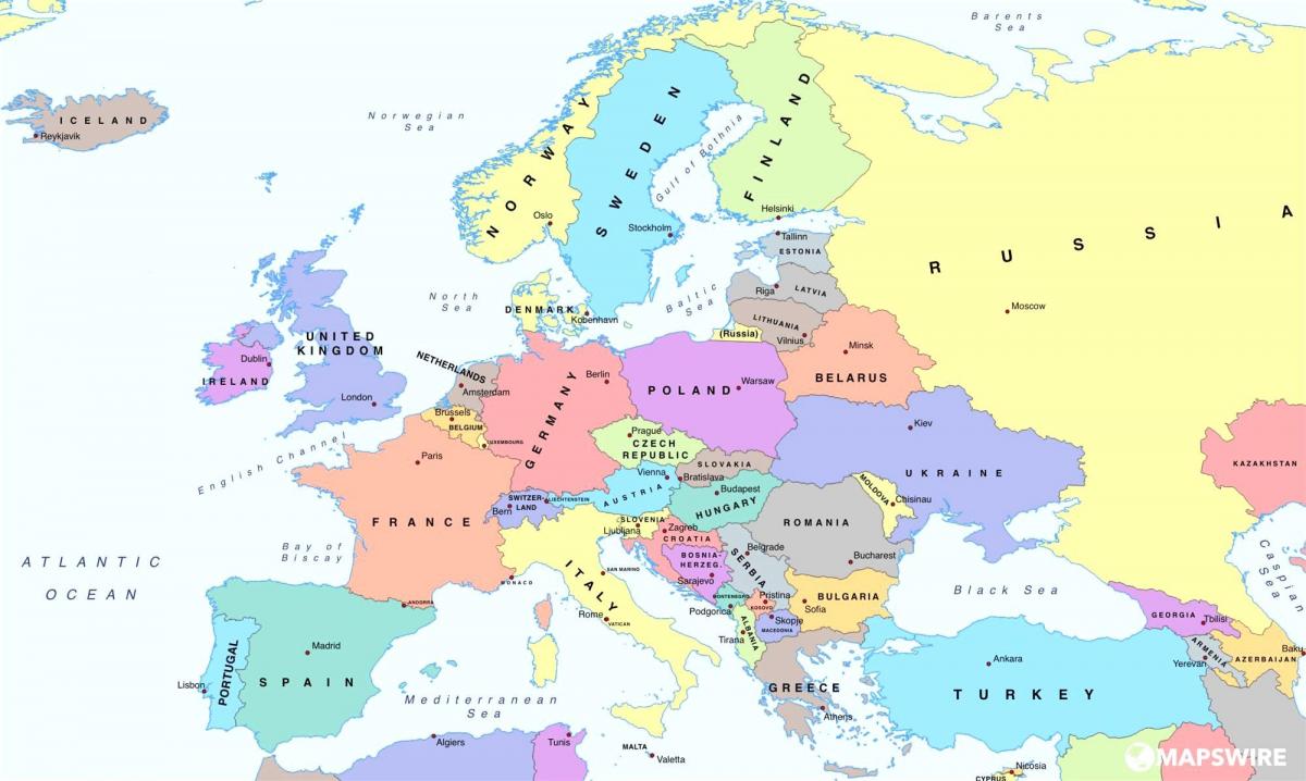 na karti Europe u Austriji