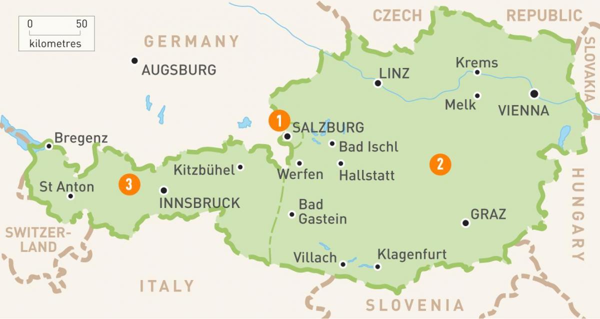 karta Austrije