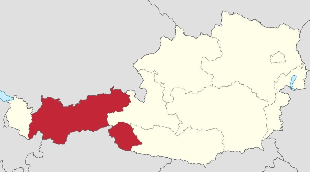 Tirol-Austrija kartica