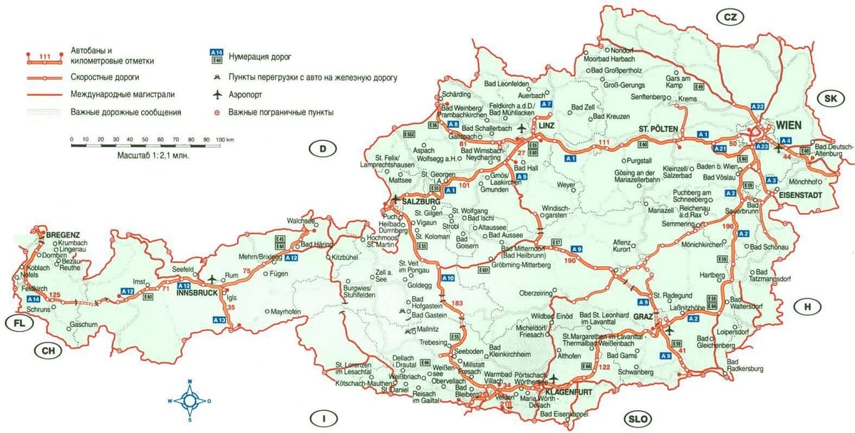 Austrija kartica putovanja