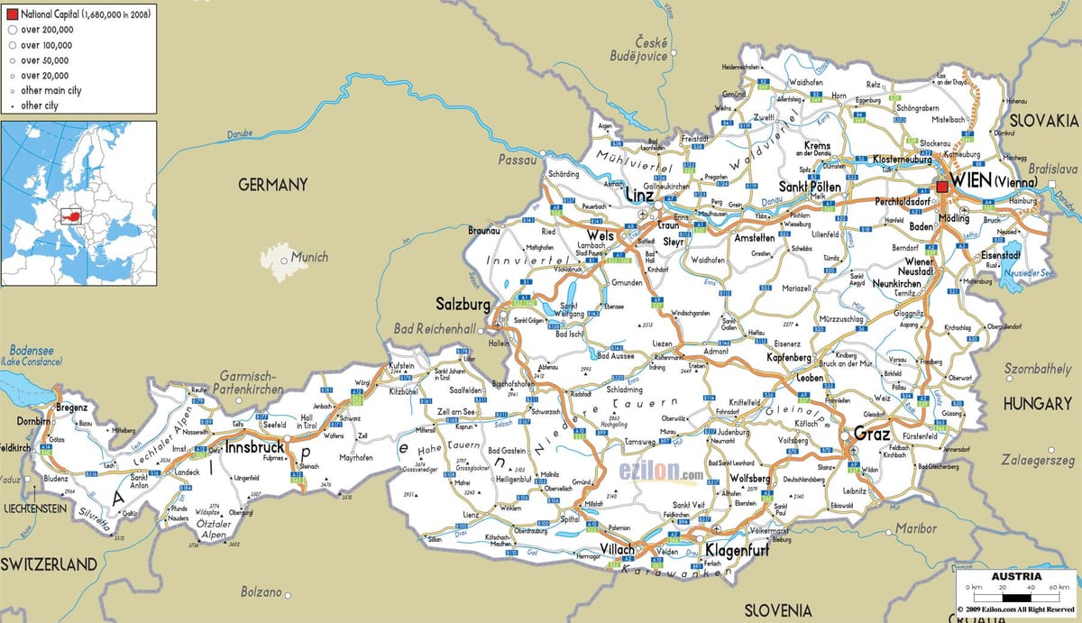 karta austrijske put