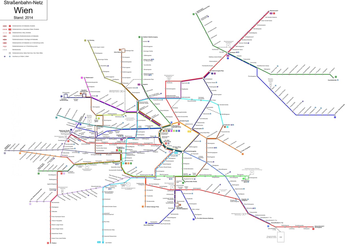 Beču u Austriji na karti metro