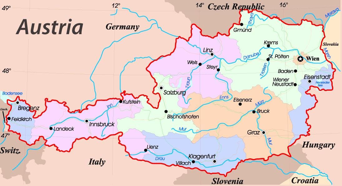 karta eisenstadt, Austrija