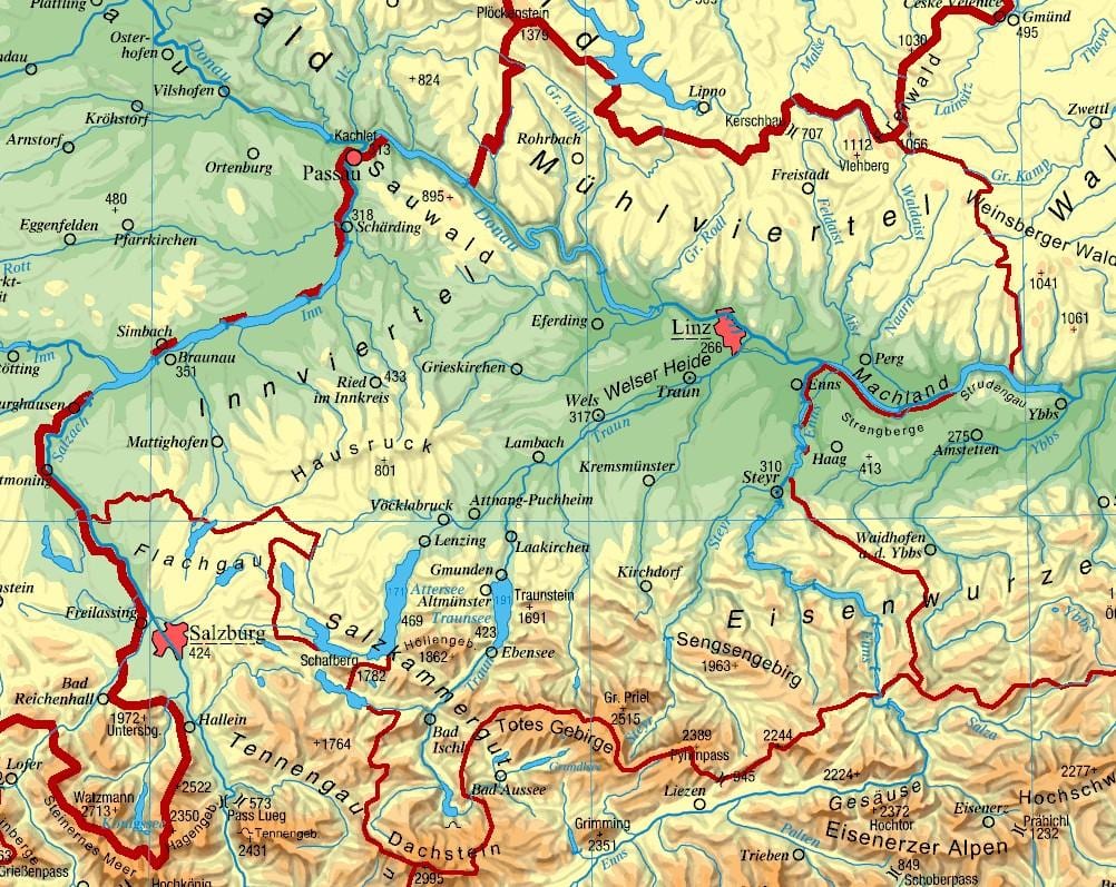 karti gornje Austrije
