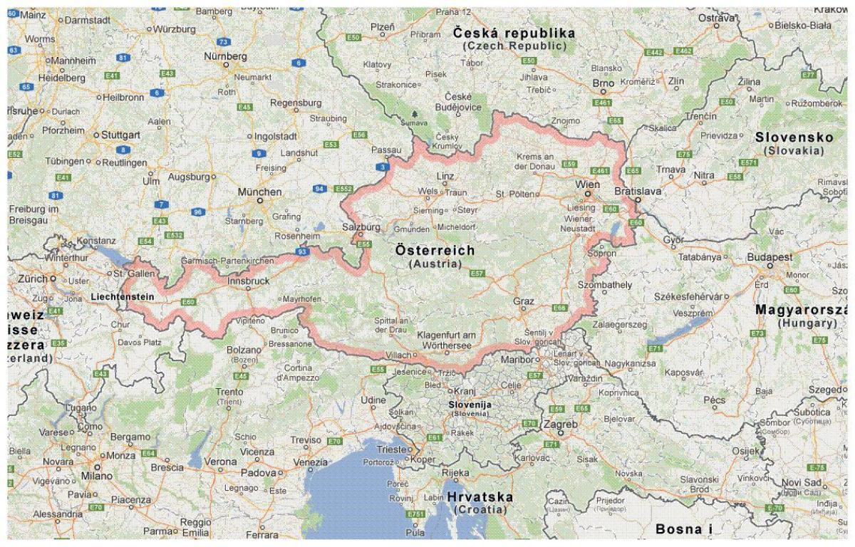 austrijske granice karti