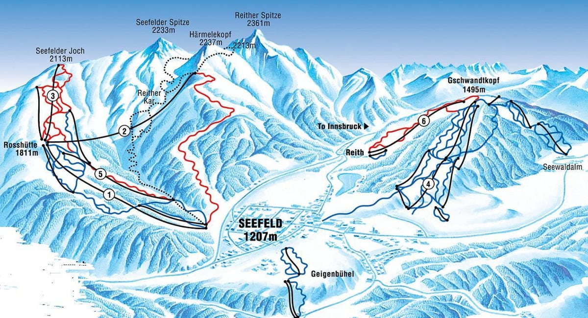 karta seefeld, Austrija