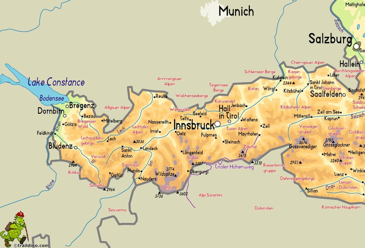 karta mayrhofen, Austrija