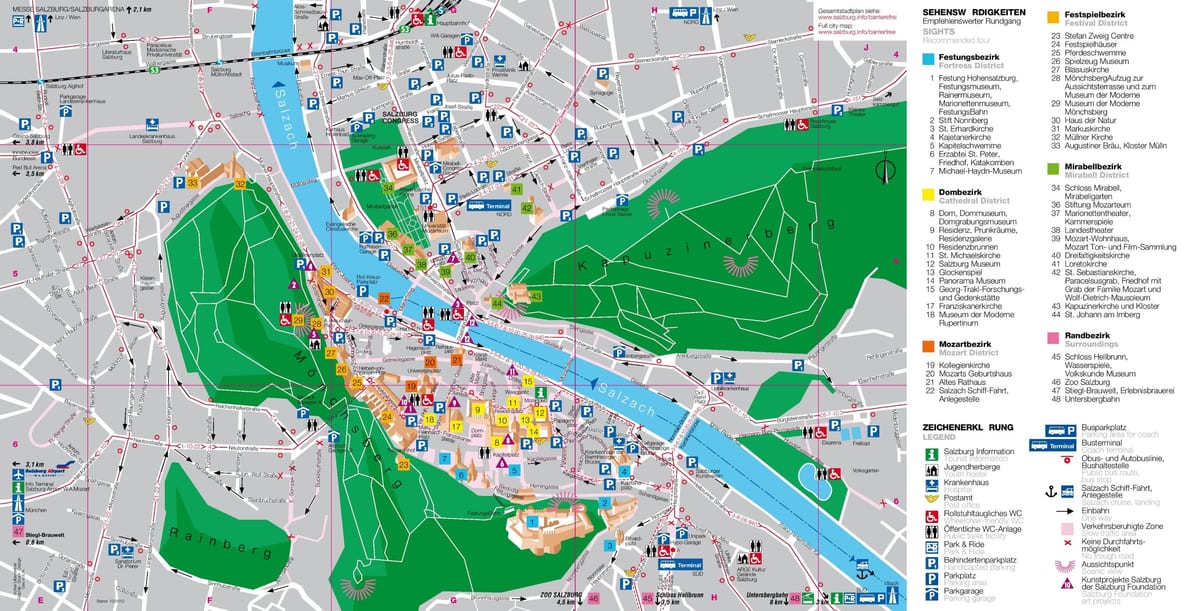 karta turistička karta Salzburg Austrija