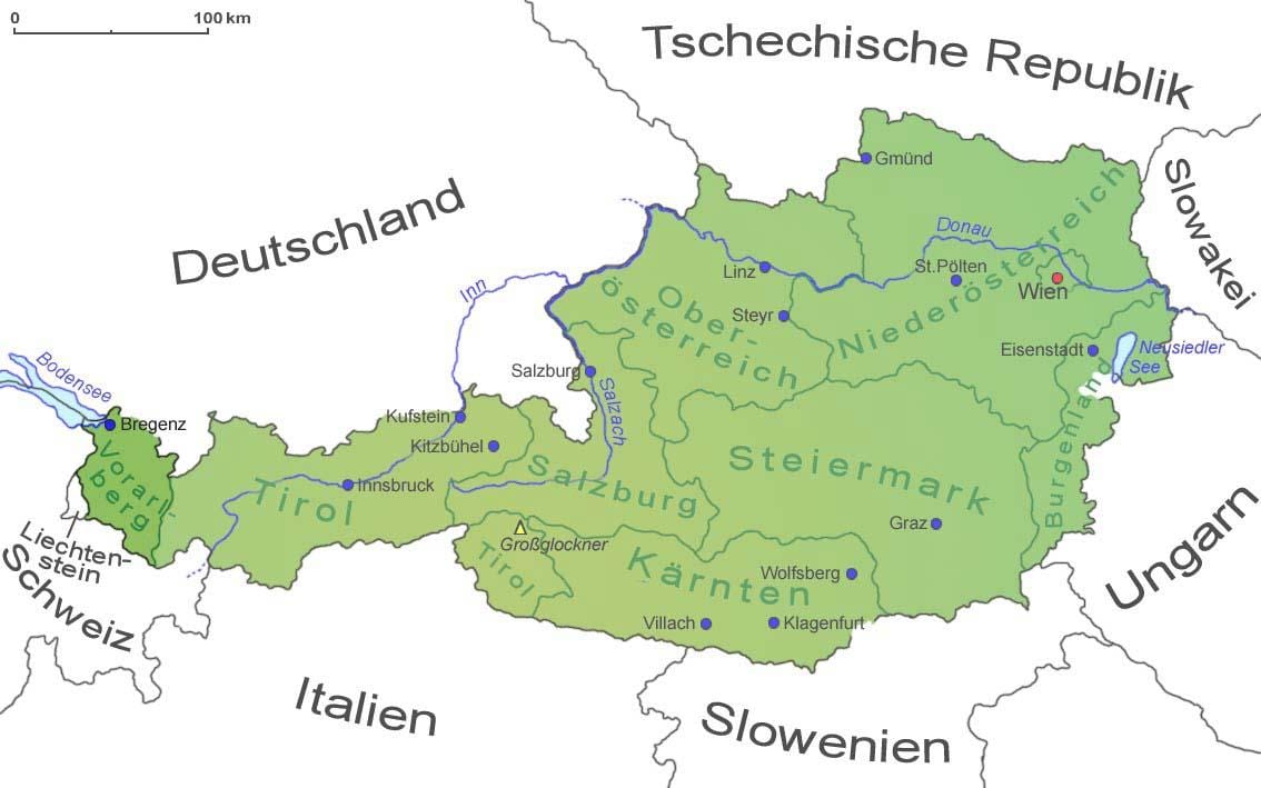 karta Austrija vorarlberg