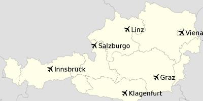 Aerodromi u Austriji na karti