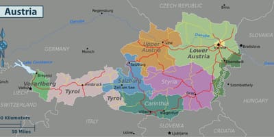 Austrija znamenitosti kartica