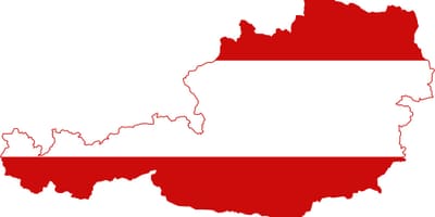 Zastava Austrije na karti 