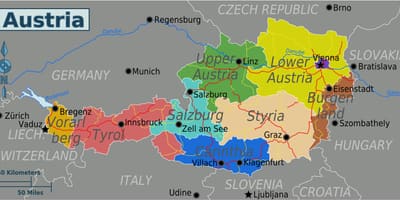 Austrijskih pokrajina karti