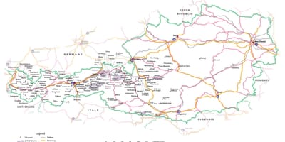 Karta Austrije tramvajem 