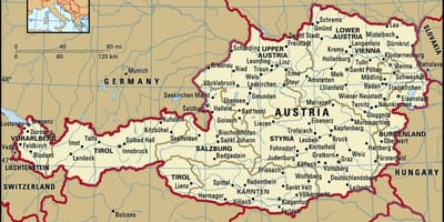 Karta dvorce u Austriji
