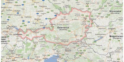 Karta Austrije i susjednih zemalja